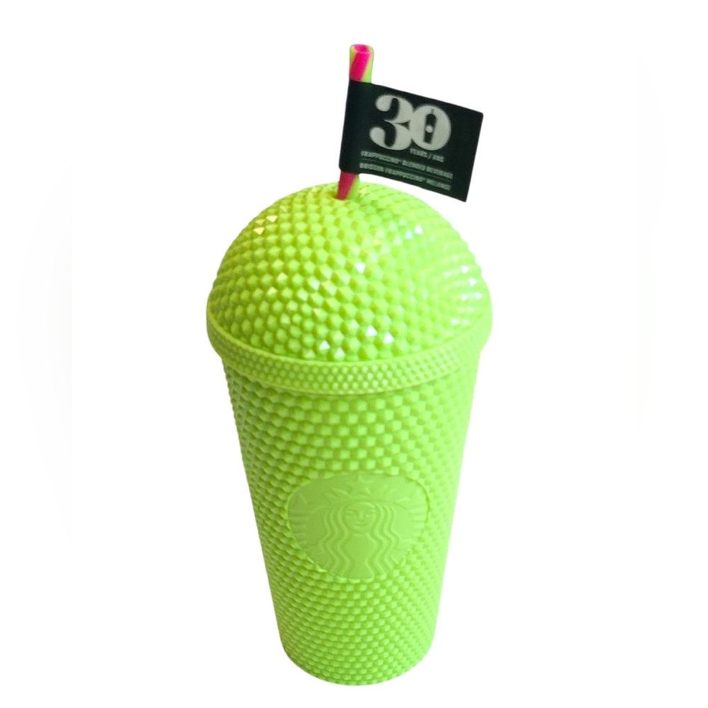 Starbucks 30th Anniversary Frappuccino Limited Edition Neon Green Grande Cup NWT